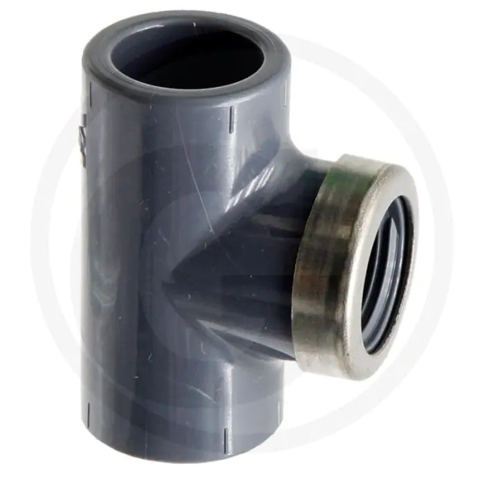 T-stuk pvc-u 110mm met 2x lijmsok en 1x binnendraad